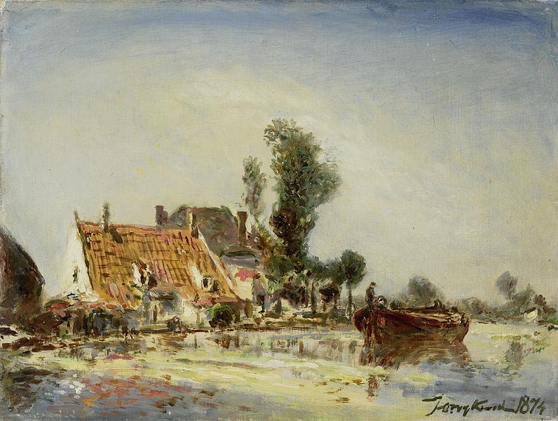 Johan Barthold Jongkind Houses along a Canal near Crooswijk